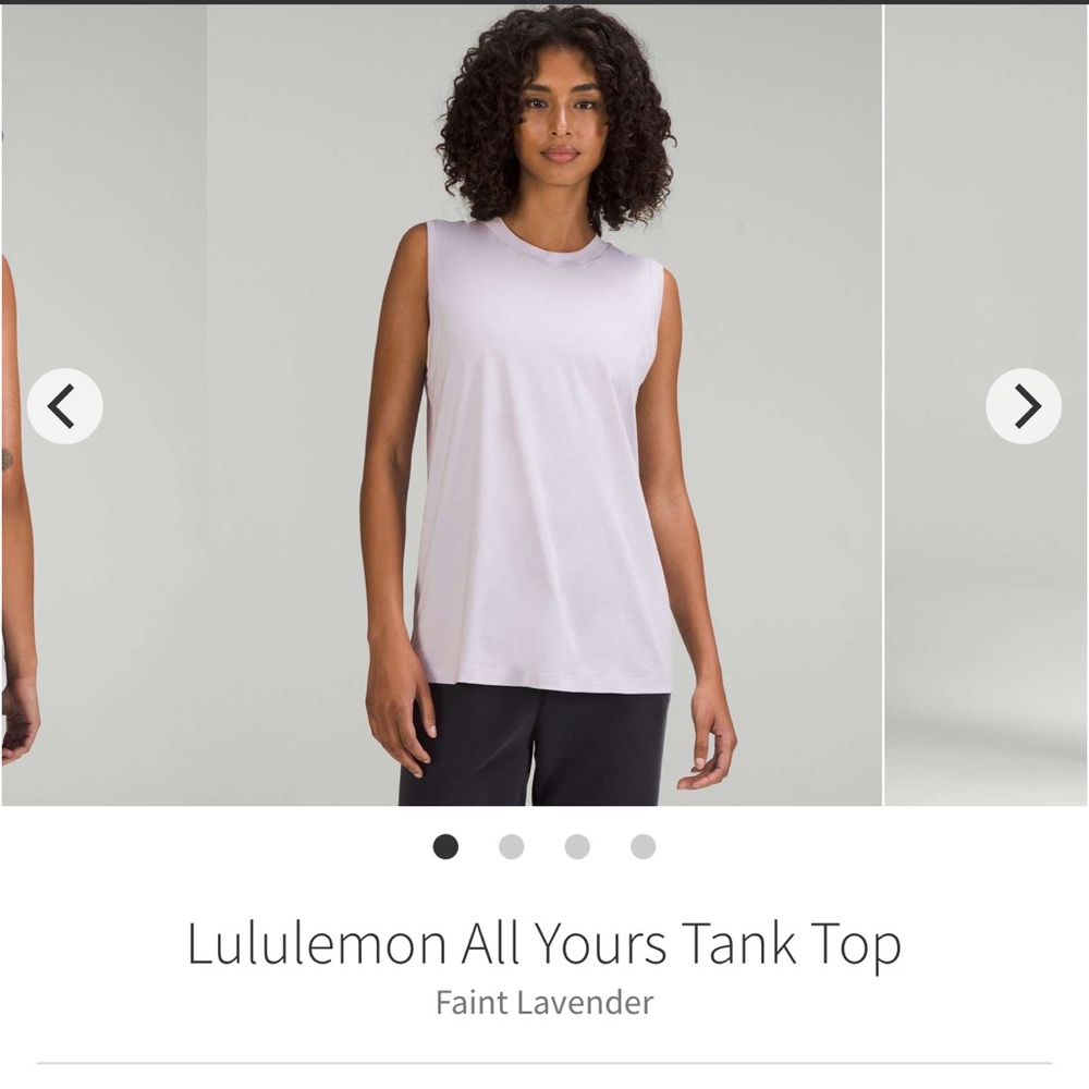 NWT lululemon all yours tank faint lavender sz 8